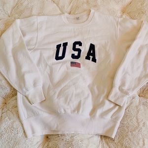 Brandy Melville USA White Sweatshirt